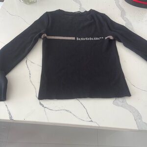 Kookai Black Knit Logo Top – Size 2 (US S/M) like a sweater WOW
